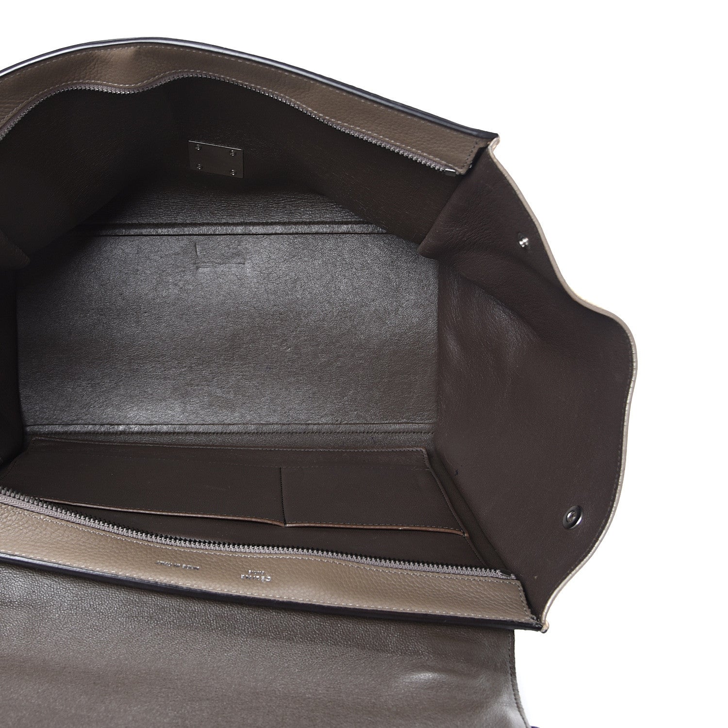 Celine Drummed Calfskin Suede Medium Trapeze Souris 4 of 22