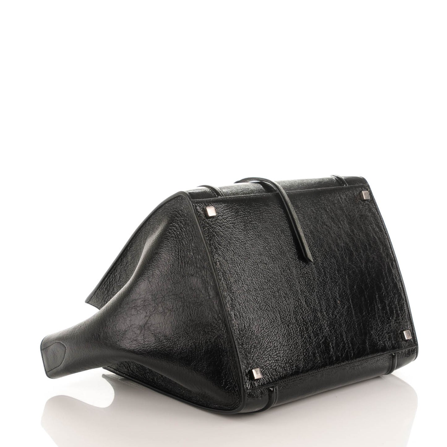 Shiny Goatskin Medium Phantom Luggage Black