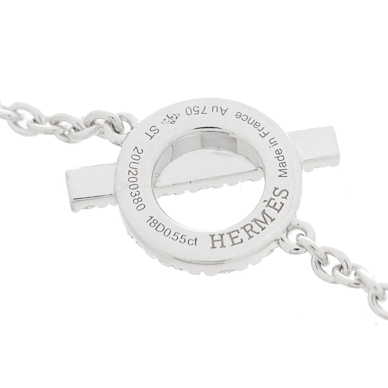 Hermes 18K White Gold Diamond Finesse Bracelet ST 3 of 4