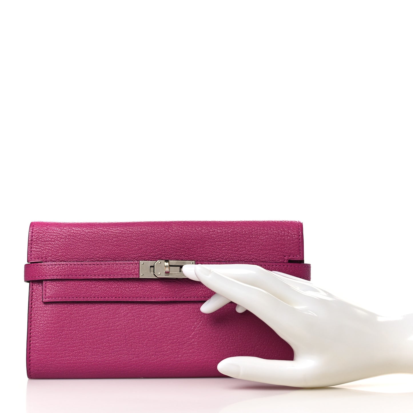 Chevre Mysore Kelly Longue Wallet Rose Pourpre