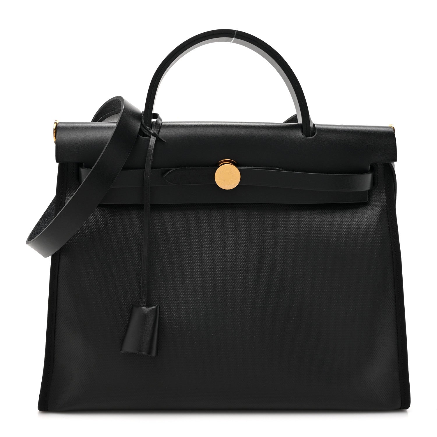 Hermes Toile H Berline Vache Hunter Herbag Zip PM 31 Black Ecru 1 of 12