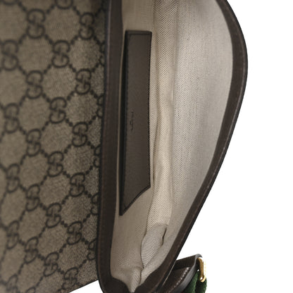 Gucci GG Supreme Monogram Textured Dollar Calfskin Web Mini Ophidia Envelope Shoulder Bag Beige Ebony New Acero 5 of 11