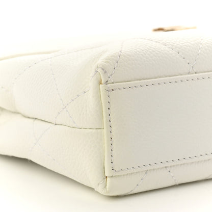 Chanel Caviar Quilted Tote With Clutch White 17 of 18
