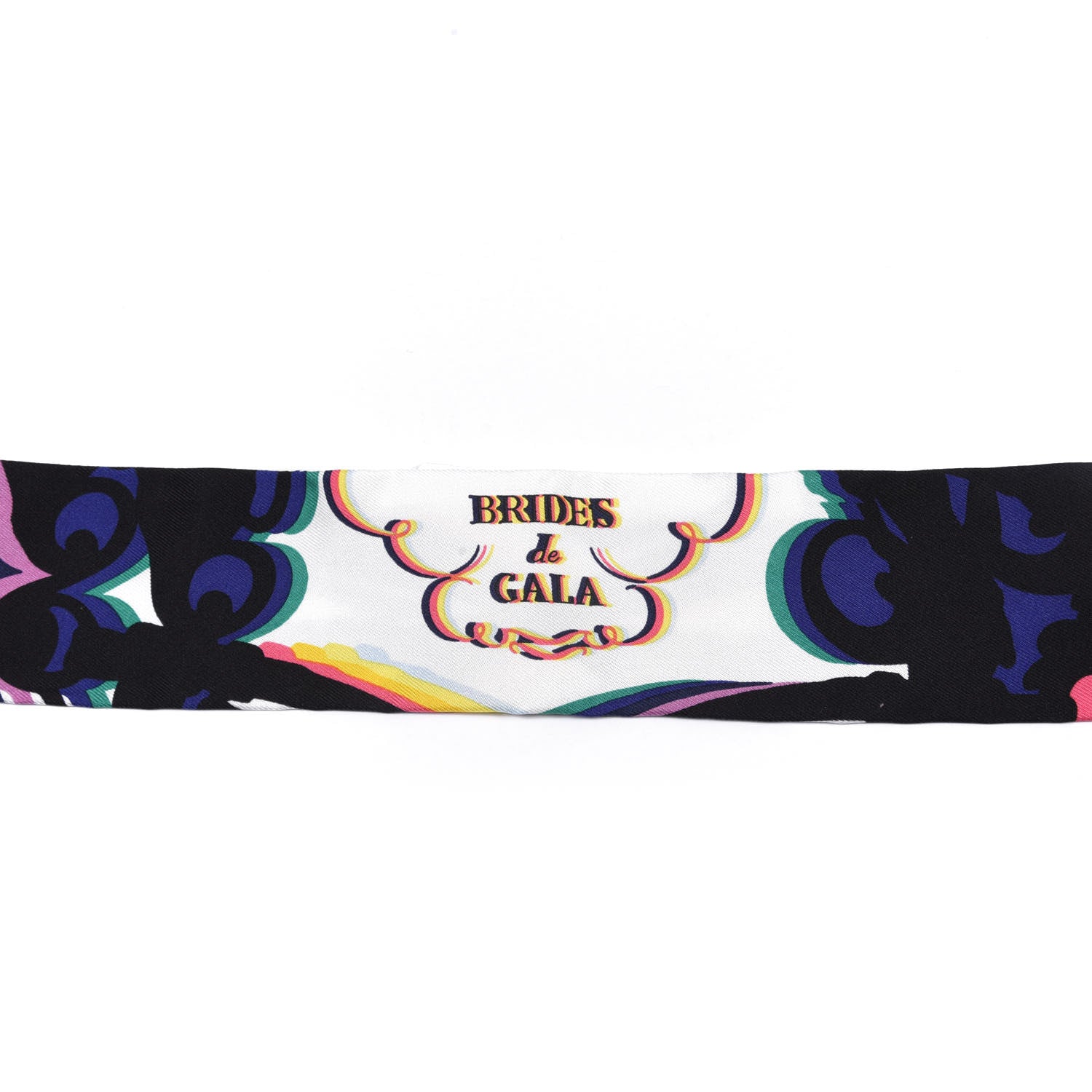 Hermes Silk Brides De Gala Shadow Twilly Black Jaune Multicolor 4 of 5
