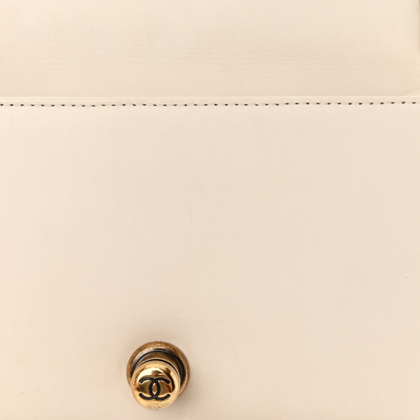 Glazed Calfskin Small Boy Flap Ivory