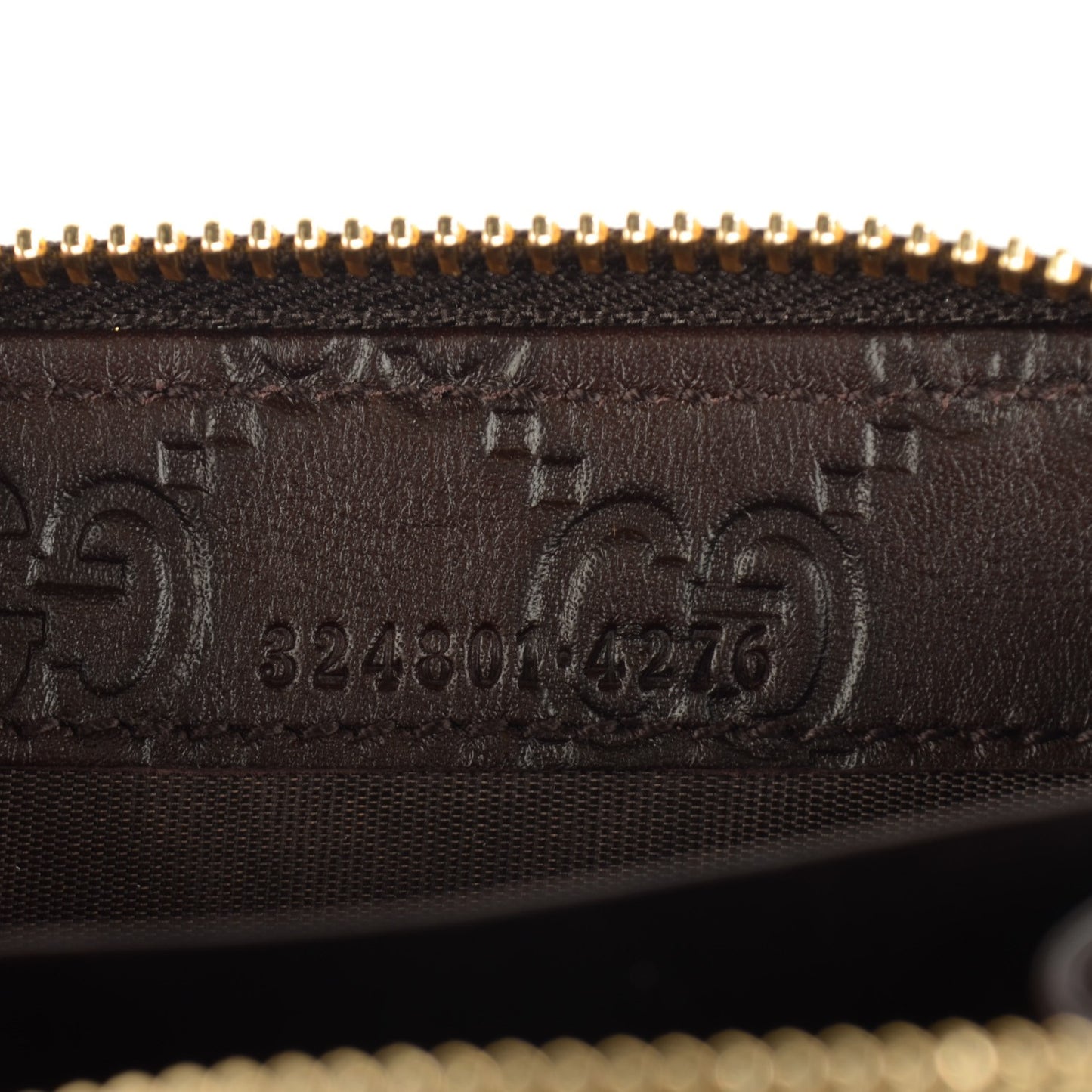 Guccissima Zip Around Coin Purse Wallet Dark Brown