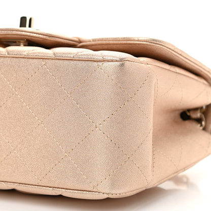 Chanel Metallic Lambskin Quilted Mini Square Flap Gold 9 of 10
