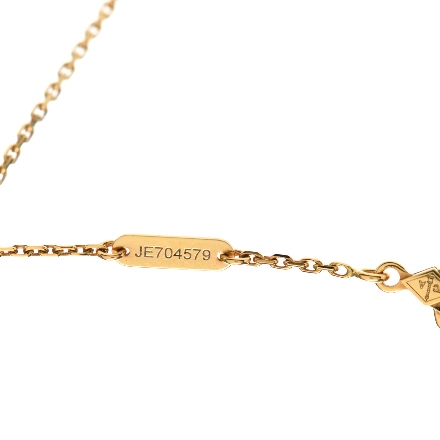 18K Yellow Gold Carnelian Vintage Alhambra Pendant Necklace