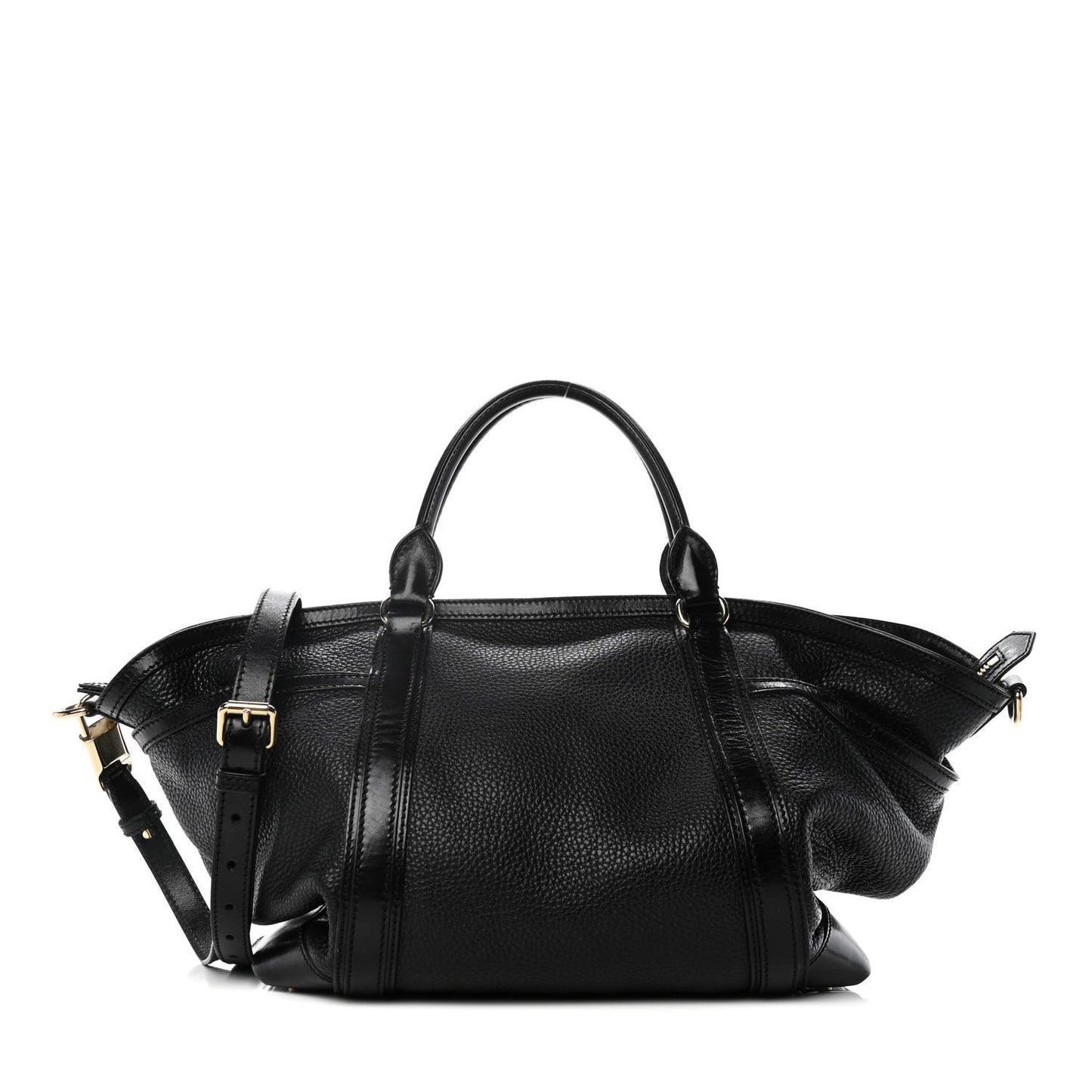 Grainy Calfskin Diaper Bag Black