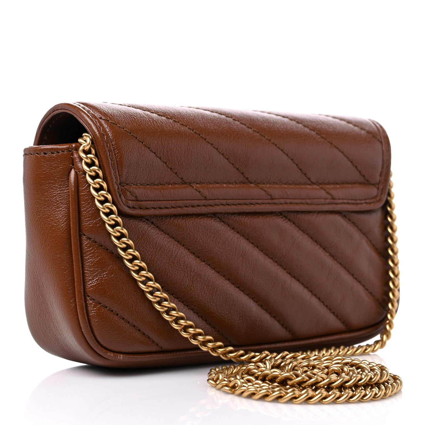 Azalea Calfskin Matelasse Diagonal Super Mini GG Marmont Shoulder Bag Cuir
