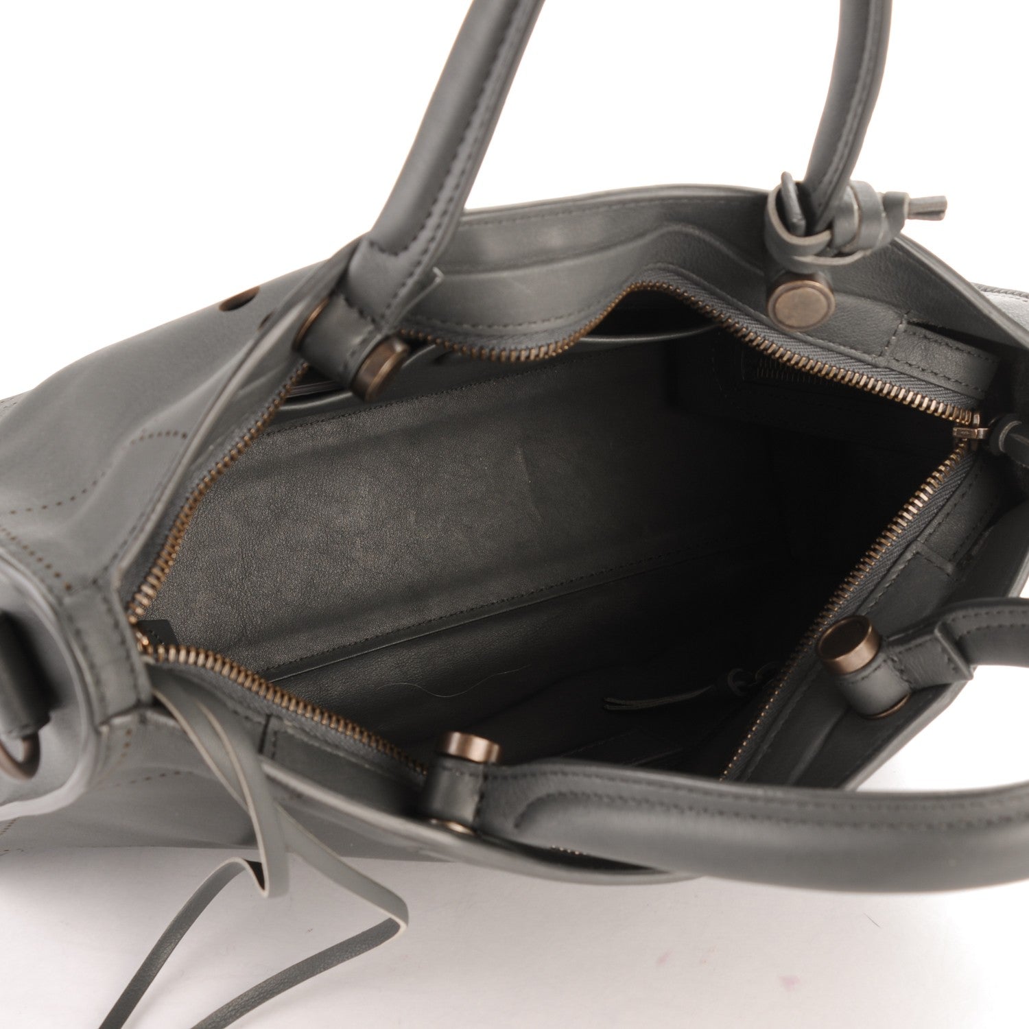 Balenciaga Veau Soyeux Perforated Blackout Hardware S City Gris Fossile 6 of 8