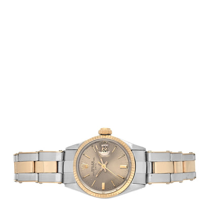 Rolex Stainless Steel 18K Yellow Gold 24mm Oyster Perpetual Date Watch Champagne 6617 3 of 5