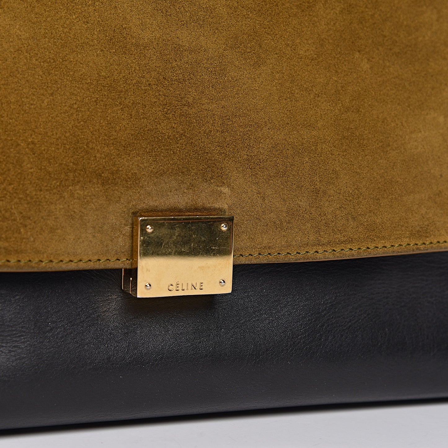 Smooth Calfskin Suede Large Tri-Color Trapeze