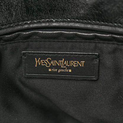 Saint Laurent Patent Crocodile Embossed Tribute Tote Black 6 of 15