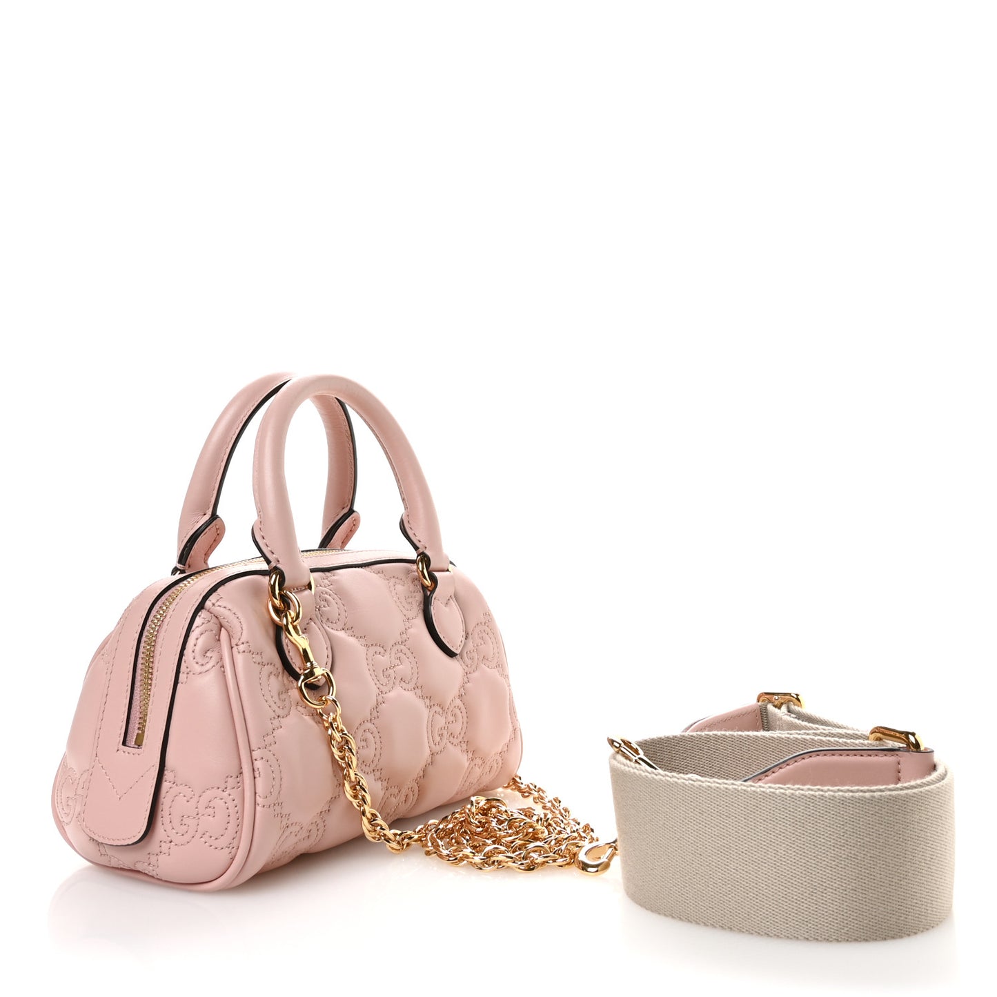 Calfskin GG Matelasse Mini Bowler Bag Perfect Pink