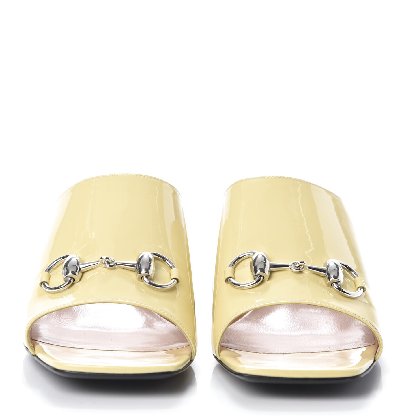 Patent Lexi Horsebit Mid-Heel Slide Sandals 40 Burro