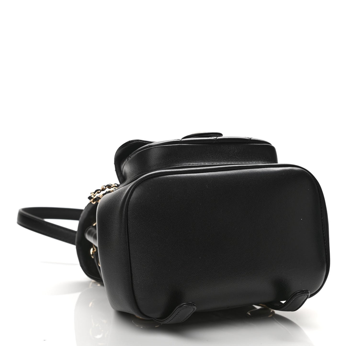 Lambskin Quilted Small Duma Drawstring Backpack Black