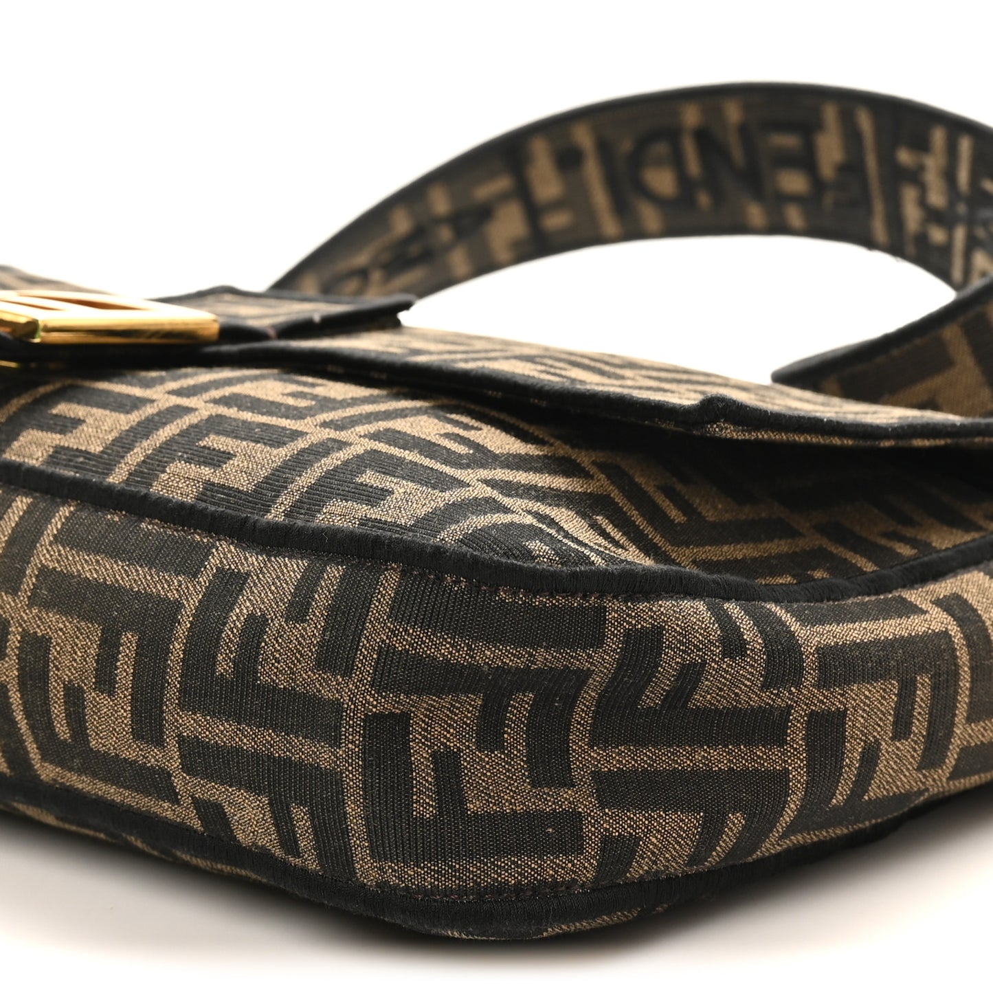 Fabric Jacquard FF 1974 Large Baguette Tobacco Moro Black