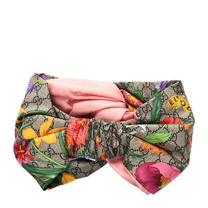 Gucci Silk Monogram Flora Print Headband M Pink 2 of 4
