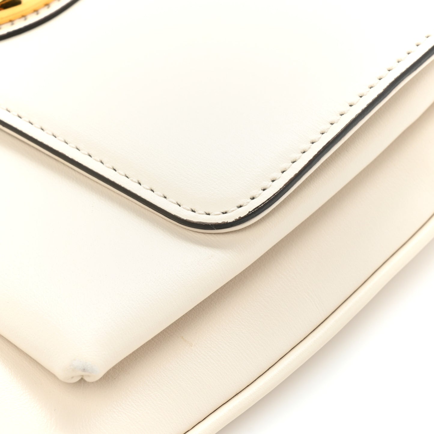 Calfskin Small Arli Flap Shoulder Bag Mystic White