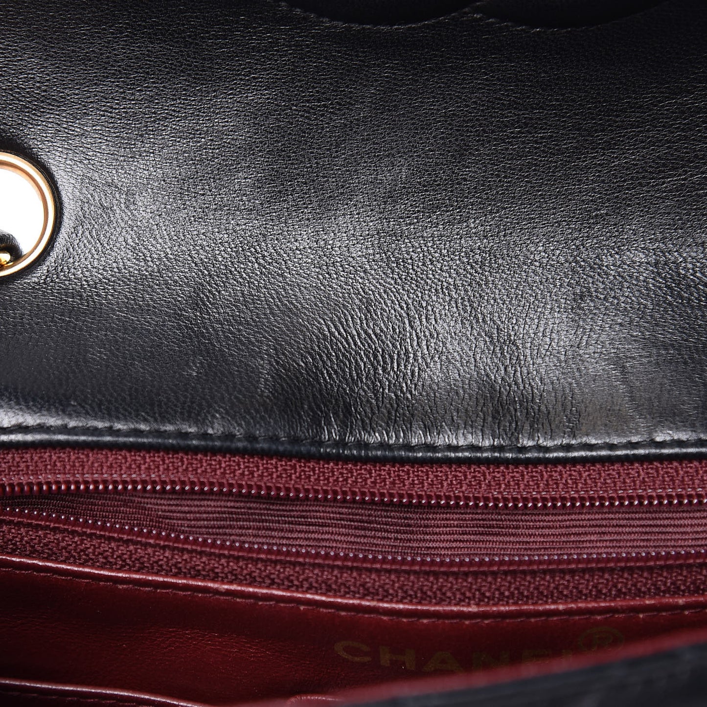 Lambskin Quilted Mini Square Flap Bag Black