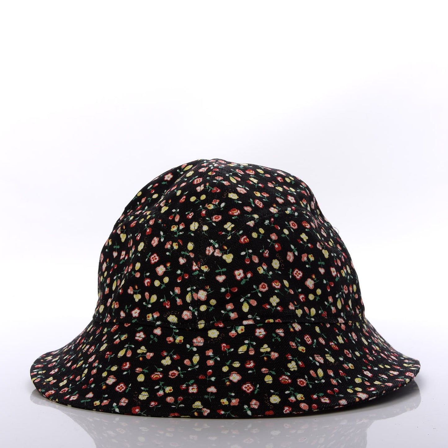 X LIBERTY OF LONDON Canvas Floral Print Bucket Hat L Black Multicolor