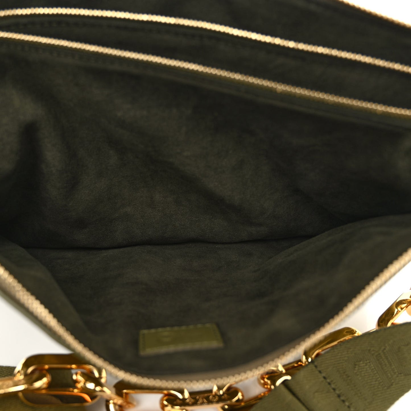 Lambskin Embossed Monogram Coussin MM Khaki