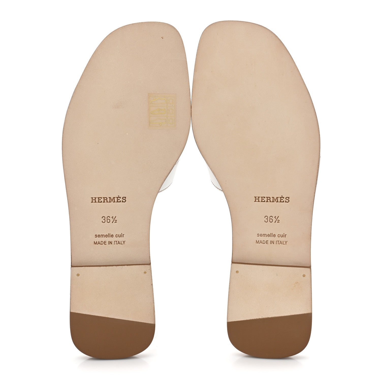 Hermes Box Calfskin Oran Sandals 36.5 White 5 of 9