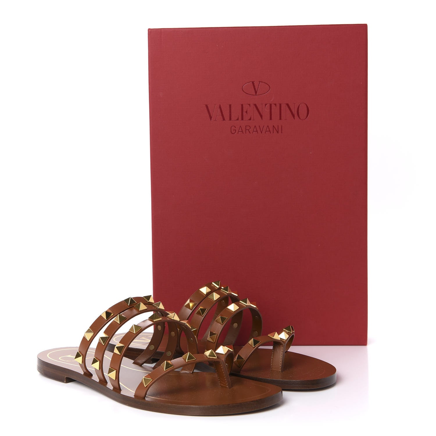 Valentino Garavani Calfskin Rockstud Flair Flat Thong Sandals 36 Selleria 9 of 9