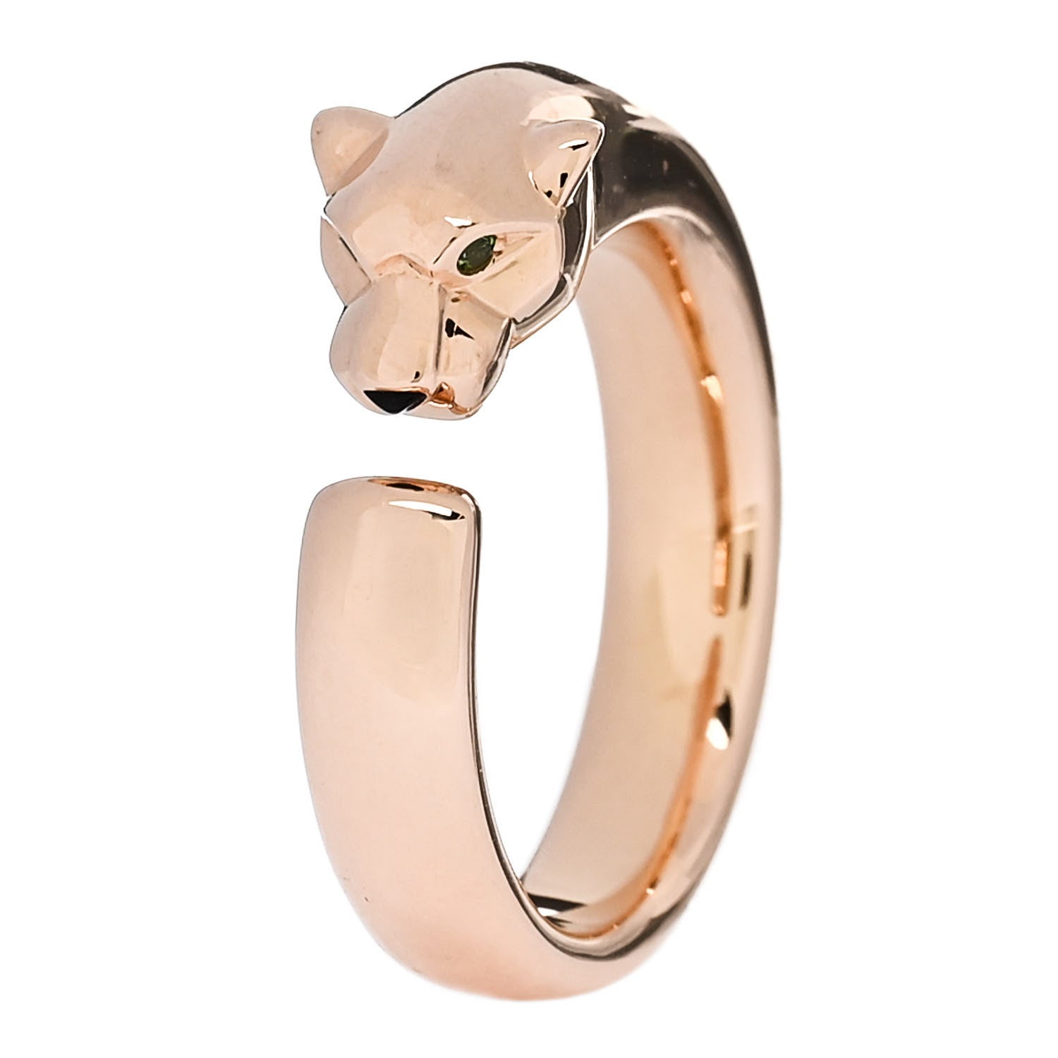 Cartier 18K Pink Gold Tsavorite Black Onyx Panthere De Cartier Ring 52 6 1 of 6
