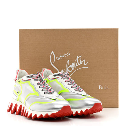 Christian Louboutin Patent Mesh Denim Rete Sharkina Flat Sneakers 38 Multicolor 8 of 8