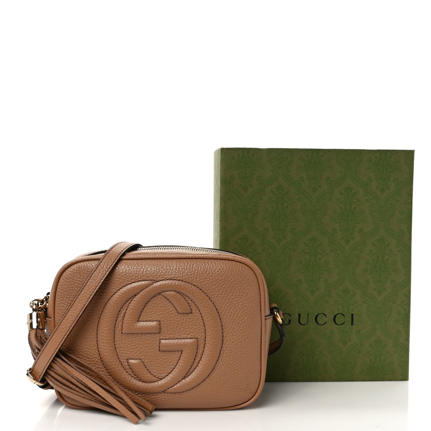 Pebbled Calfskin Small Soho Disco Bag Camelia
