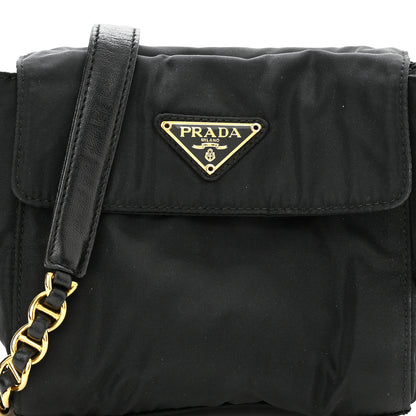 Prada Tessuto Nylon Chain Shoulder Bag Black 6 of 9