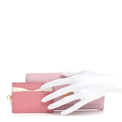 Prada Saffiano Metal Continental Flap Wallet Orchidea 2 of 8