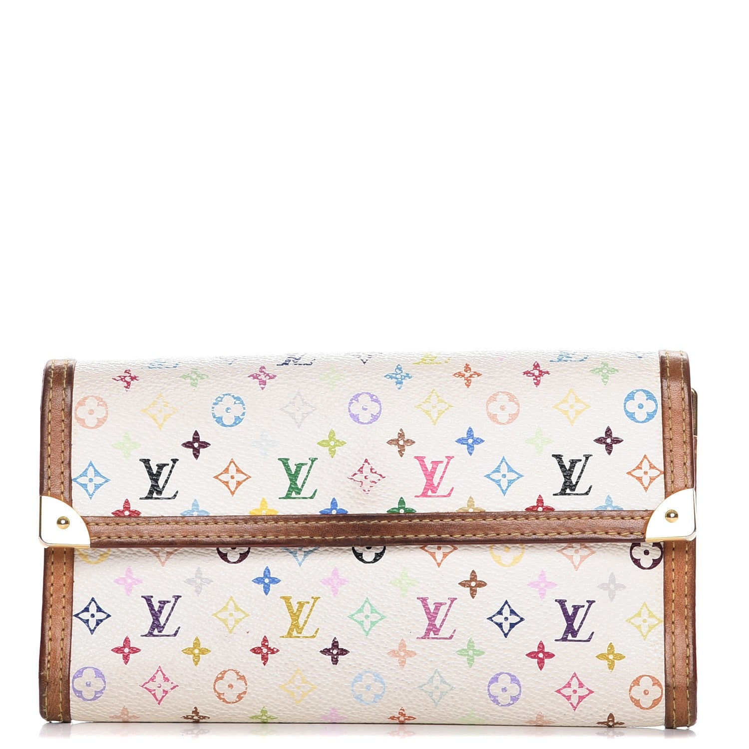 Louis Vuitton Monogram Multicolor Porte Tresor International Wallet White 1 of 19