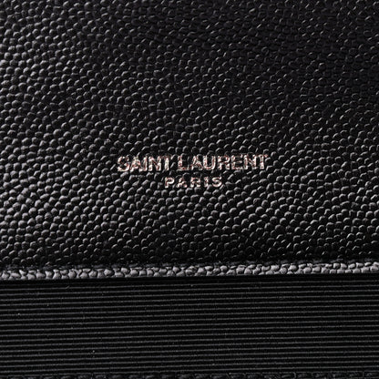 Saint Laurent Grain De Poudre Textured Mixed Matelasse Large Triquilt Monogram Monochrome Satchel Black 7 of 11