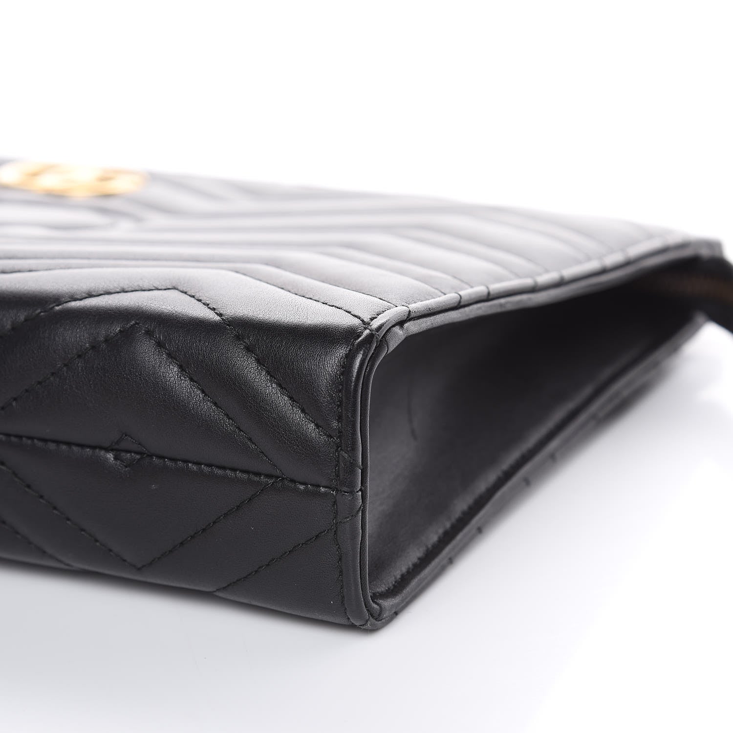 Gucci Calfskin Matelasse Chevron Heart GG Marmont Clutch Black 12 of 14