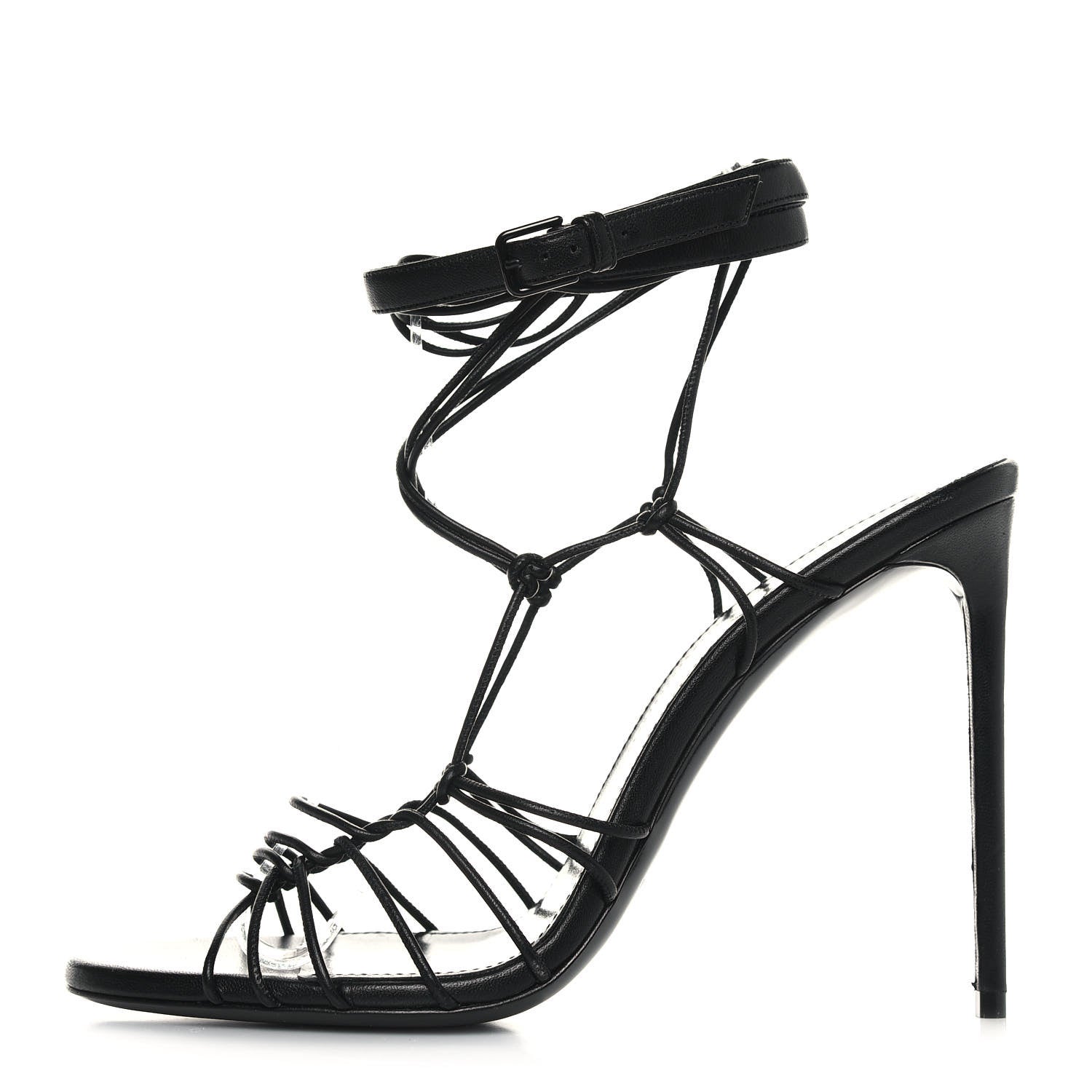 Saint Laurent Robin Zig Zag Heels Sandals 40 Black 1 of 8