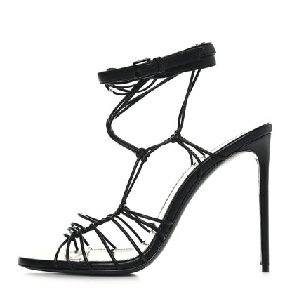 Saint Laurent Robin Zig Zag Heels Sandals 40 Black 1 of 8
