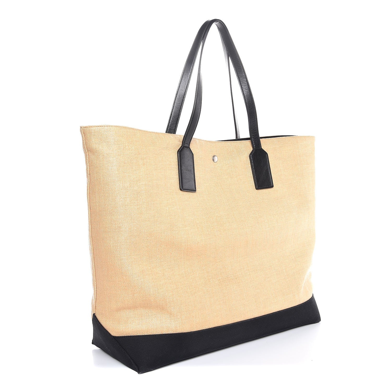 Saint Laurent Canvas Beach Shopping East West Tote Naturale Black 3 of 8