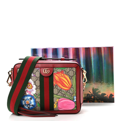 Gucci GG Supreme Monogram Flora Web Small Ophidia Top Handle Shoulder Bag Hibiscus Red 12 of 12