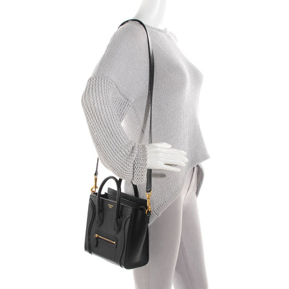 Celine Smooth Calfskin Nano Luggage Black 2 of 8