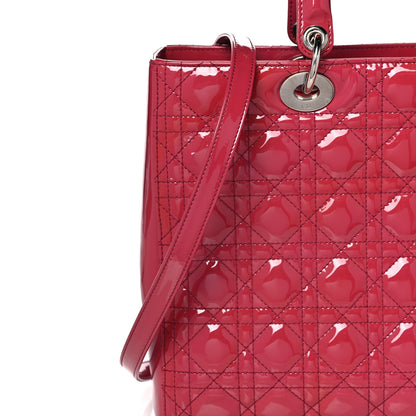 Christian Dior Patent Cannage Large Lady Dior Fuchsia 8 of 16