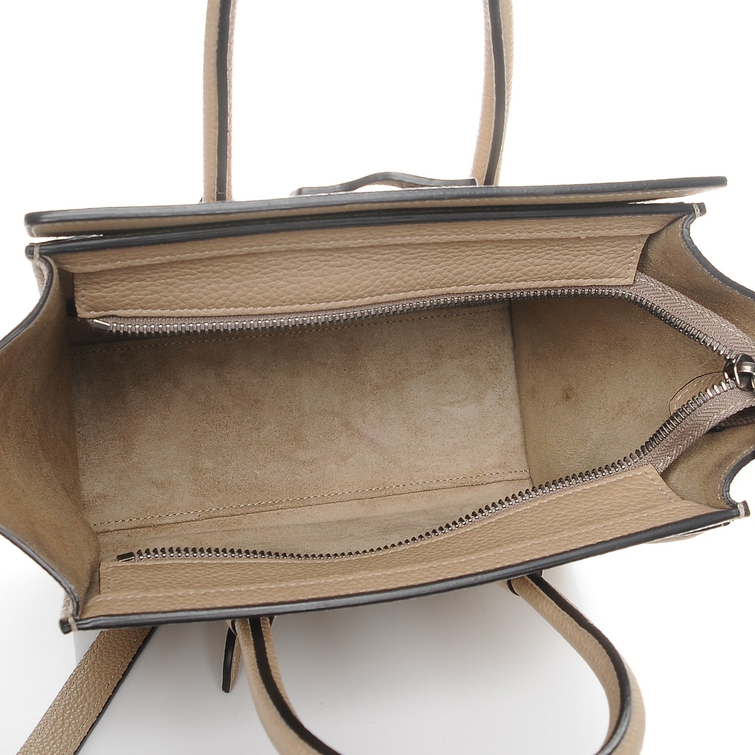 Celine Drummed Calfskin Nano Luggage Dune 6 of 8