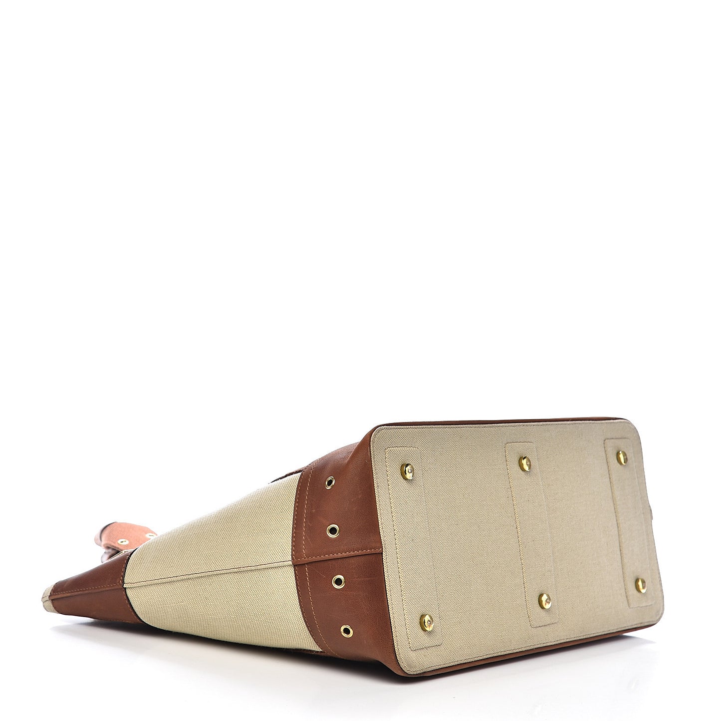 Canvas Calfskin Street Chic Tote Brown