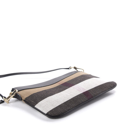Burberry Mega Check Peyton Crossbody Clutch Bag Black 4 of 11