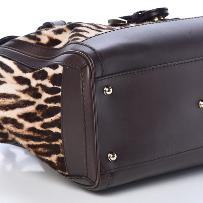 Gucci Calf Hair Leopard Print Medium Heritage Boston Bag Brown 9 of 10