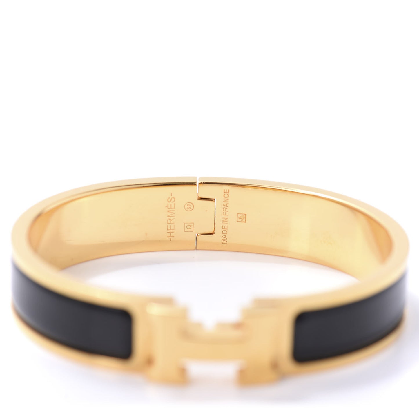 Enamel Narrow Clic Clac H Bracelet PM Black