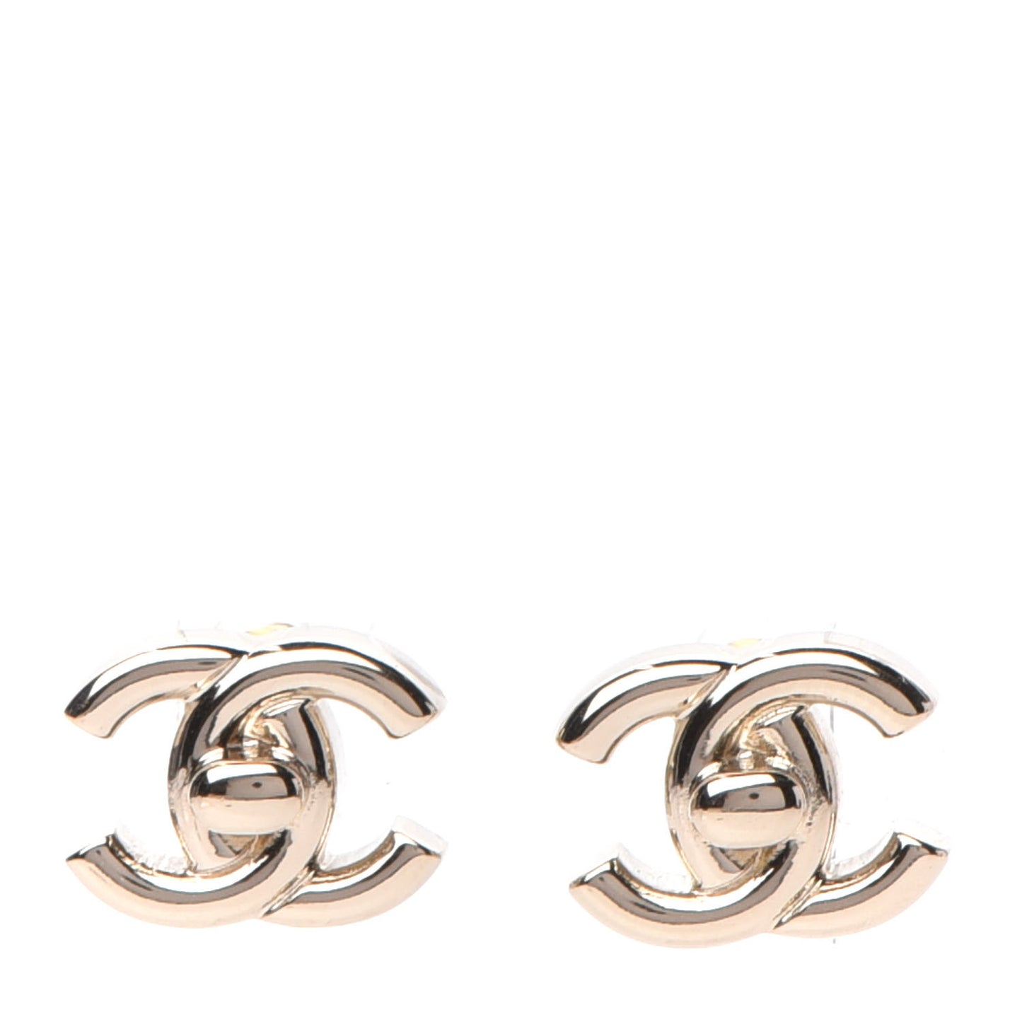 Metal CC Turnlock Earrings Gold