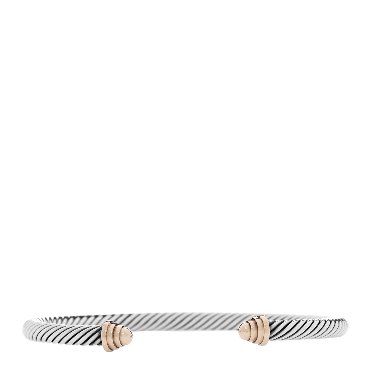 Sterling Silver 14K Yellow Gold 4mm Cable Classics Bracelet